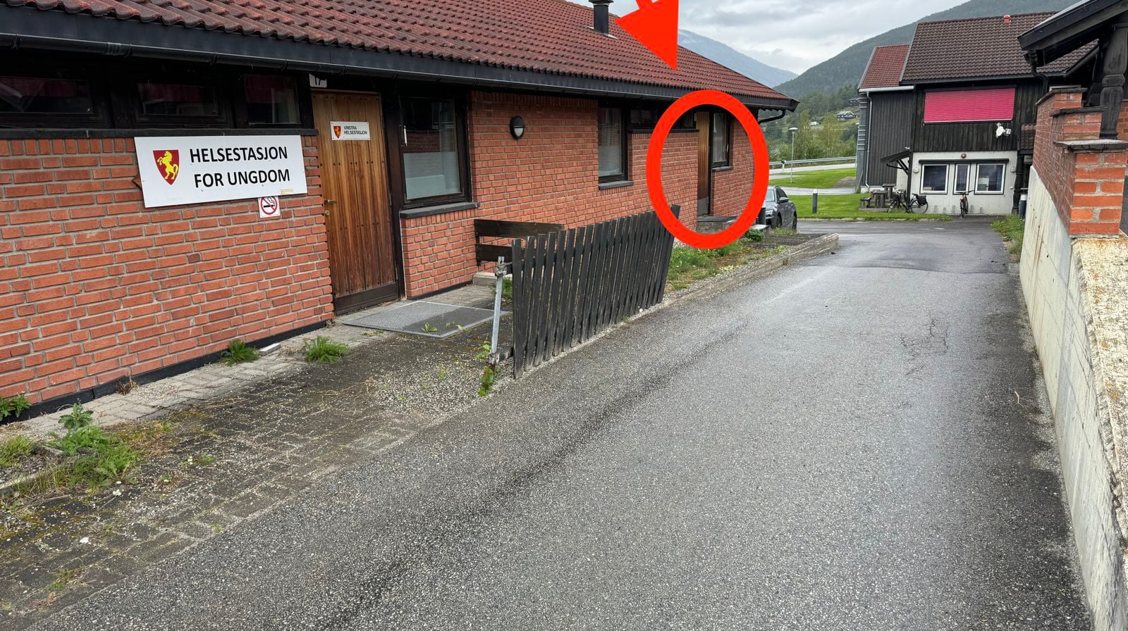 Stad for matutdeling ved Nordre Byre 17